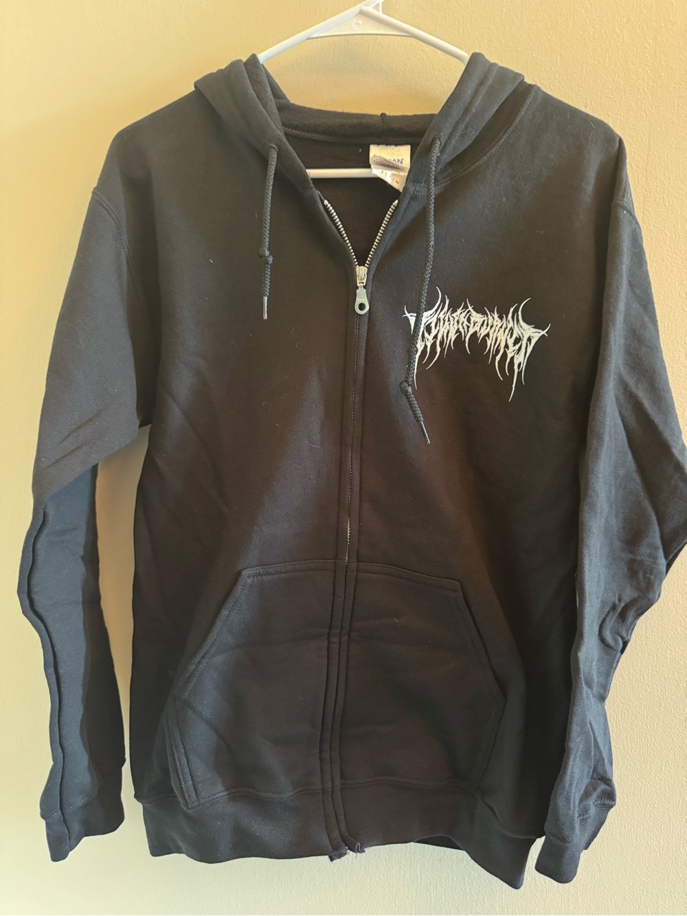 FleshBurner Band Hoodie Men’s Small Black Gildan Full Zip Graphic Sweatshirt